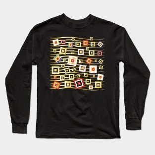 Golden Modern Abstract Geometric Deco Long Sleeve T-Shirt